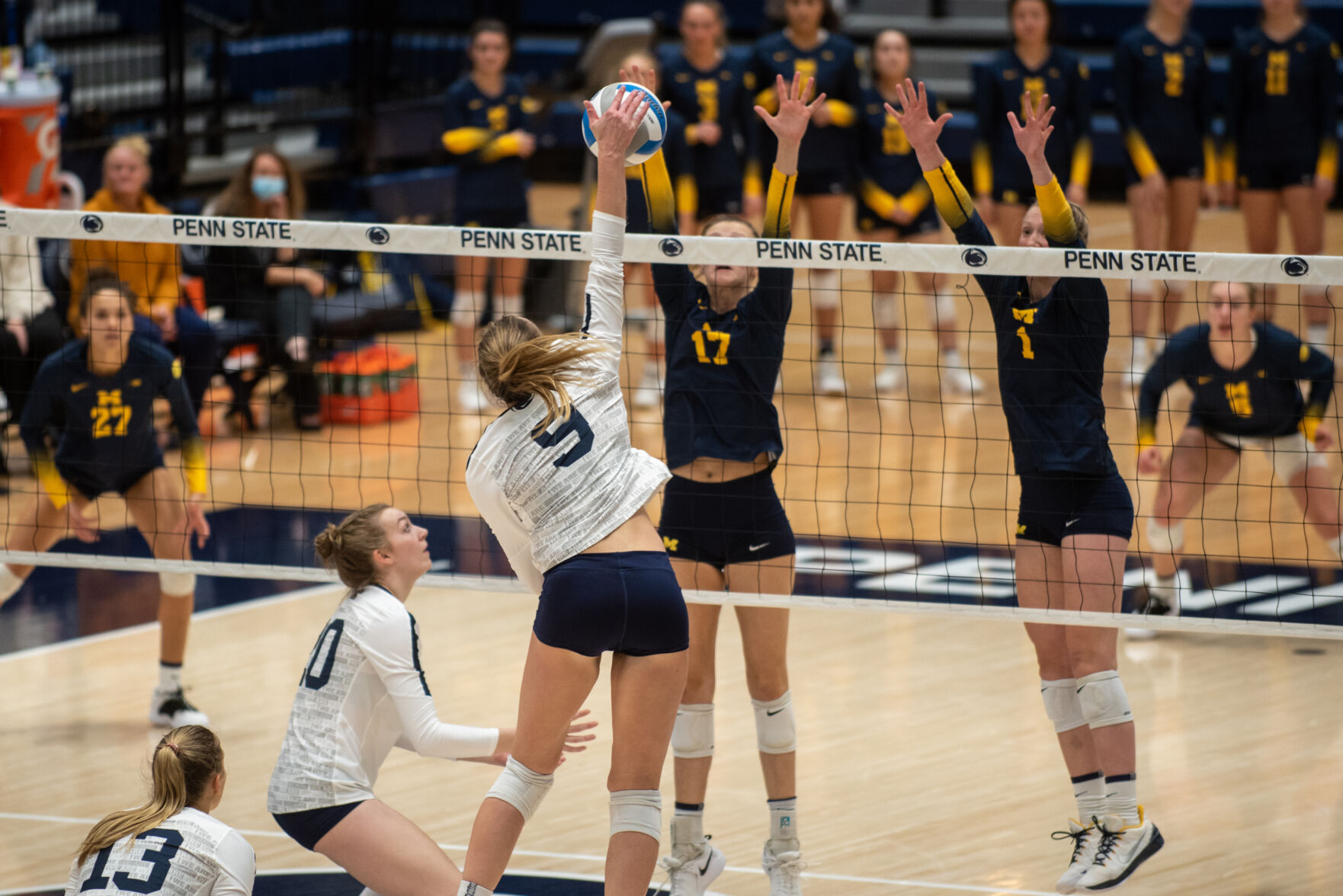 Penn State women's volleyball vs. Michigan, Jonni Parker (9) spike